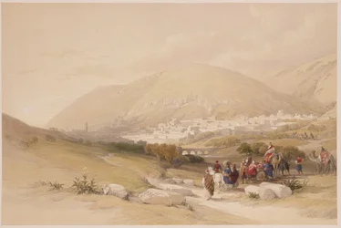 Nablus, antikes Sichem, 17. April 1839, Tafel 42 aus Band I von 